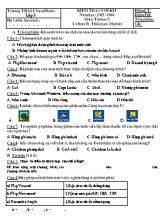 Đề kiểm tra cuối học kỳ I môn Tin học Lớp 5 - Năm học 2015-2016 - Trường TH Số 1 Nam Phước